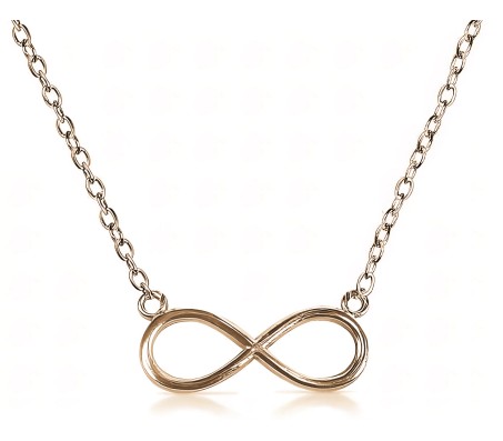 Infinity Pendant Necklace with Chain Dainty Infinity Symbol in Gold Plated for Girls and Women H1
