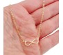 Infinity Pendant Necklace with Chain Dainty Infinity Symbol in Gold Plated for Girls and Women H1