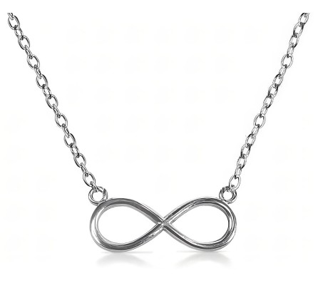Infinity Pendant Necklace with Chain Dainty Infinity Symbol in Silver Plated for Girls and Women H1