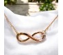 Infinity Pendant Necklace with Chain Dainty Infinity Symbol in Rose Gold Plated for Girls and Women M1