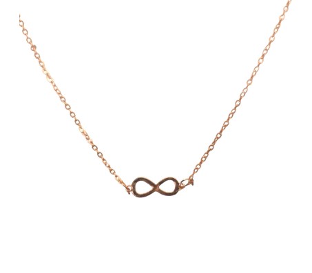 Infinity Pendant Necklace with Chain Dainty Infinity Symbol in Rose Gold Plated for Girls and Women