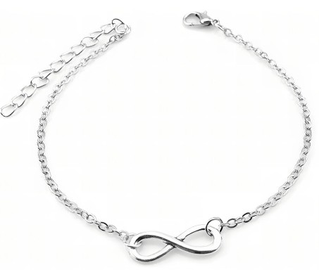 Infinity Bracelet Silver Simple Elegant Stylish Adjustuble for Men and Women