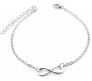 Infinity Bracelet Silver Simple Elegant Stylish Adjustuble for Men and Women