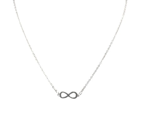 Infinity Pendant Necklace with Chain Dainty Infinity Symbol in Silver Plated for Girls and Women