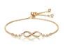 Austrian Crystal Infinity Bracelet Gold Simple Elegant Stylish Adjustuble for Women and Girls