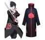 Akatsuki Unisex Long Cloak Robe Coat Dress Itachi Cosplay Costume Uniform Cape Black, L