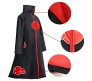 Akatsuki Unisex Long Cloak Robe Coat Dress Itachi Cosplay Costume Uniform Cape Necklace Headband and Ring Combo Black, L