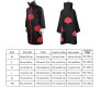 Akatsuki Unisex Long Cloak Robe Coat Dress Itachi Cosplay Costume Uniform Cape Cloud Necklace Headband and Ring Combo Black, L