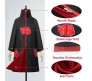 Akatsuki Unisex Long Cloak Robe Coat Dress Itachi Cosplay Costume Uniform Cape Cloud Necklace Headband and Ring Combo Black, L