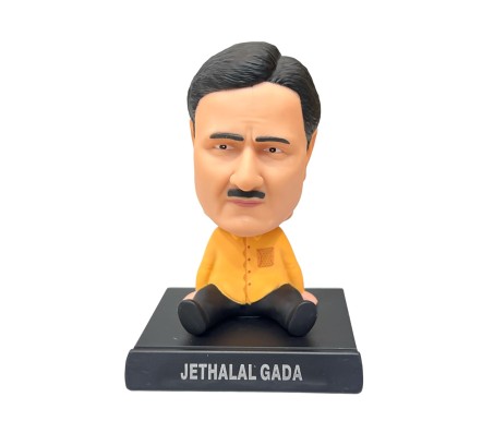 Jethalal Tarak Mehta ka Ulta Chashma Bobble Head for Car Dashboard with Mobile Holder Action Figure Toys Collectible Bobblehead Showpiece For Office Desk Table Top Toy For Kids and Adults Multicolor