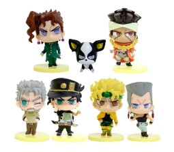 Anime JoJos Bizarre Action Figure Set of 7 Size 7-8CM Toy for Car Dashboard, Decoration, Cake Topper, Office Desk & Study Table Multicolor