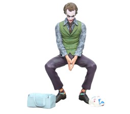 Joker Action Figure Heath Ledger with Mask And Bag 15cm Model Toy Statue Dashboard Sitting Pose for Decoration Collector and Car Accessories External Back Side Outside Decoration