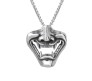 Half Face Hannya Mask Joker Vampire Teeth Open Mouth Laugh Pendant Thick Necklace Vintage for Men