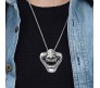 Half Face Hannya Mask Joker Vampire Teeth Open Mouth Laugh Pendant Thick Necklace Vintage for Men
