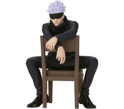 Anime Jujutsu Kaisen Gojo Satoru Action Figure 11 cm Collectible Sitting on Chair Toy for Fans