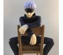 Anime Jujutsu Kaisen Gojo Satoru Action Figure 11 cm Collectible Sitting on Chair Toy for Fans