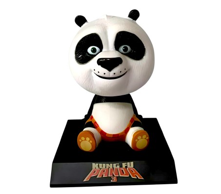 Kung Fu Panda Bobble Head for Car Dashboard with Mobile Holder Action Figure Toys Collectible Bobblehead Showpiece For Office Desk Table Top Toy For Kids and Adults Multicolor