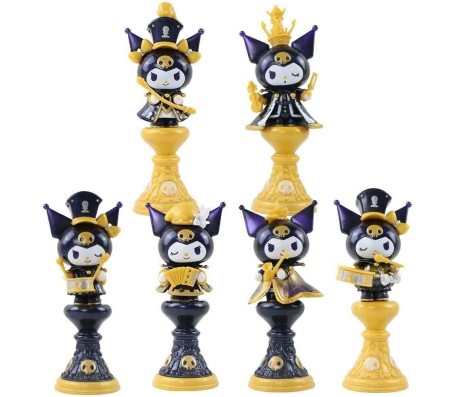 Anime Set of 6 Kuromi Action Figure Limited Edition Approx 15cm Mini Figure for Car Dashboard, Decoration Figurines, Cake, Office Desk & Study Table for Kids