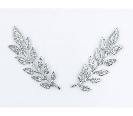 Metal Silver Plated Leaf Brooch Pin Leaves For Shirts Sweaters Blazer Collar Pins Buttons For Men And Women