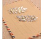 Metal Silver Plated Leaf Brooch Pin Leaves For Shirts Sweaters Blazer Collar Pins Buttons For Men And Women