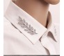 Metal Silver Plated Leaf Brooch Pin Leaves For Shirts Sweaters Blazer Collar Pins Buttons For Men And Women