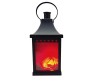 Portable 25CM Artificial Fireplace LED Lamp with Realistic Flame Effect Hanging Lantern For Living Room, Bedroom, Indoor Decoration Electric Faux Fire Place Black