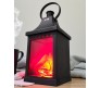 Portable 25CM Artificial Fireplace LED Lamp with Realistic Flame Effect Hanging Lantern For Living Room, Bedroom, Indoor Decoration Electric Faux Fire Place Black