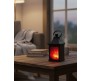 Portable 25CM Artificial Fireplace LED Lamp with Realistic Flame Effect Hanging Lantern For Living Room, Bedroom, Indoor Decoration Electric Faux Fire Place Black