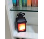 Portable 25CM Artificial Fireplace LED Lamp with Realistic Flame Effect Hanging Lantern For Living Room, Bedroom, Indoor Decoration Electric Faux Fire Place Black