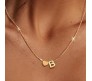 Gold Plated Initial B Pendant Necklace With Heart For Women Dainty Alphabet Necklaces With Adjustable Chain Letter Chains Gifts Alphabets Name Women N Girls