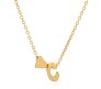 Gold Plated Initial C Pendant Necklace With Heart For Women Dainty Alphabet Necklaces With Adjustable Chain Letter Chains Gifts Alphabets Name Women N Girls