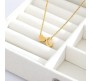 Gold Plated Initial C Pendant Necklace With Heart For Women Dainty Alphabet Necklaces With Adjustable Chain Letter Chains Gifts Alphabets Name Women N Girls
