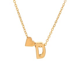 Gold Plated Initial D Pendant Necklace With Heart For Women Dainty Alphabet Necklaces With Adjustable Chain Letter Chains Gifts Alphabets Name Women N Girls