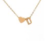Gold Plated Initial D Pendant Necklace With Heart For Women Dainty Alphabet Necklaces With Adjustable Chain Letter Chains Gifts Alphabets Name Women N Girls