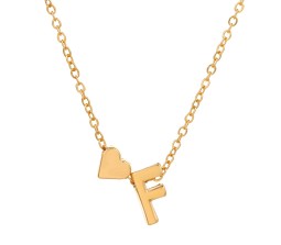 Gold Plated Initial F Pendant Necklace With Heart For Women Dainty Alphabet Necklaces With Adjustable Chain Letter Chains Gifts Alphabets Name Women N Girls
