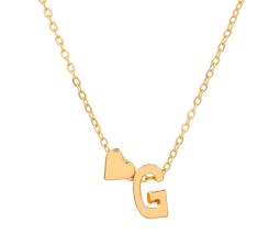 Gold Plated Initial G Pendant Necklace With Heart For Women Dainty Alphabet Necklaces With Adjustable Chain Letter Chains Gifts Alphabets Name Women N Girls