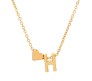 Gold Plated Initial H Pendant Necklace With Heart For Women Dainty Alphabet Necklaces With Adjustable Chain Letter Chains Gifts Alphabets Name Women N Girls