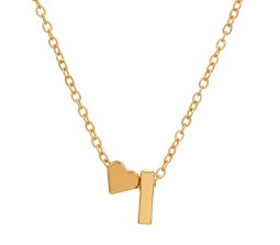 Gold Plated Initial I Pendant Necklace With Heart For Women Dainty Alphabet Necklaces With Adjustable Chain Letter Chains Gifts Alphabets Name Women N Girls