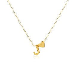 Gold Plated Initial J Pendant Necklace With Heart For Women Dainty Alphabet Necklaces With Adjustable Chain Letter Chains Gifts Alphabets Name Women N Girls