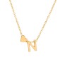 Gold Plated Initial N Pendant Necklace With Heart For Women Dainty Alphabet Necklaces With Adjustable Chain Letter Chains Gifts Alphabets Name Women N Girls