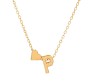 Gold Plated Initial P Pendant Necklace With Heart For Women Dainty Alphabet Necklaces With Adjustable Chain Letter Chains Gifts Alphabets Name Women N Girls