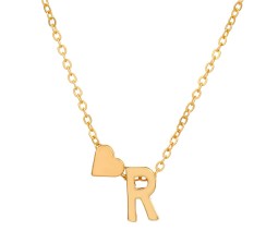 Gold Plated Initial R Pendant Necklace With Heart For Women Dainty Alphabet Necklaces With Adjustable Chain Letter Chains Gifts Alphabets Name Women N Girls