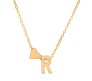 Gold Plated Initial R Pendant Necklace With Heart For Women Dainty Alphabet Necklaces With Adjustable Chain Letter Chains Gifts Alphabets Name Women N Girls