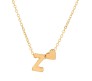 Gold Plated Initial Z Pendant Necklace With Heart For Women Dainty Alphabet Necklaces With Adjustable Chain Letter Chains Gifts Alphabets Name Women N Girls