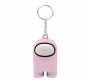 Among Us Action Figure Plastic Rubber Keychain Key Chain for Car Bikes Key Ring Light Pink