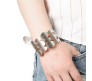 Long Round Circle Dot Style Silver Open Hand Cuff Bracelet Bangles Party Style Wear Big Bracelets For Women and Girls D8