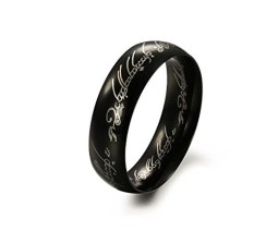 Lord of The Rings Genuine Stainless Steel Black LOTR Ring for Casual Everyday Fashion Men Women and Boys