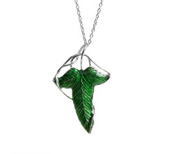 Lord of the Rings Inspired Elven Green Leaf Princess Pendant Necklace Fashion Jewelry Accessory For Men and Women