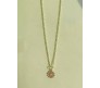  Fashion Daisy Pendant Necklace for Women and Girls, Pink Colour Flower Small Charm Pendant Gold Plated Chain Necklace