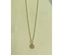  Fashion Daisy Pendant Necklace for Women and Girls, Pink Colour Flower Small Charm Pendant Gold Plated Chain Necklace